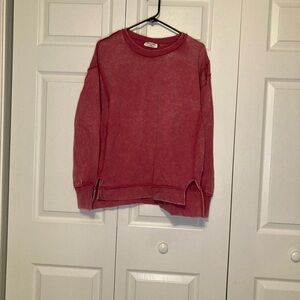 Pink Mineral Wash Sweatshirt Zenana Size S/M